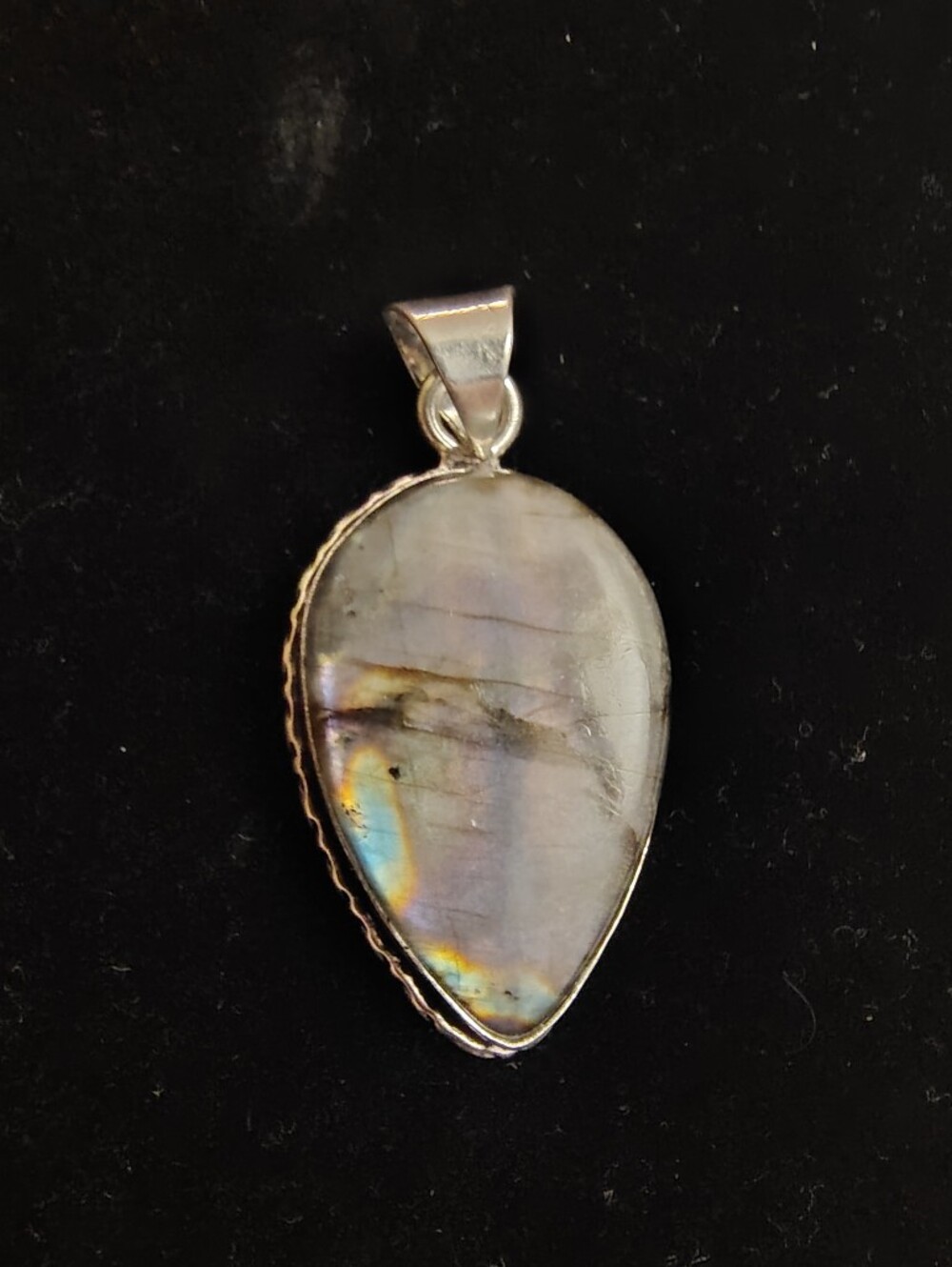 Purple Labradorite Teardrop Pendant
